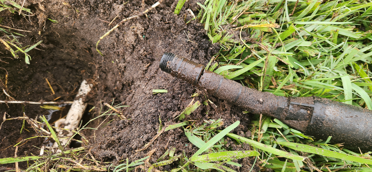 Irrigation project - underground pipes and wires