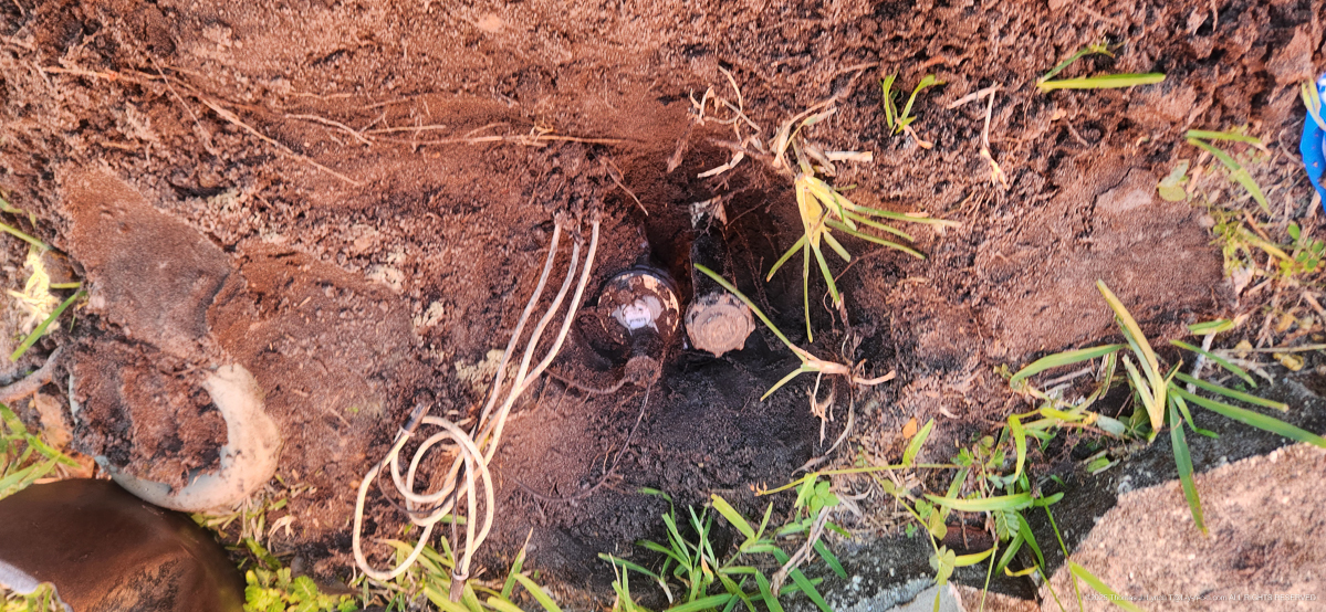 Irrigation project - underground pipes and wires