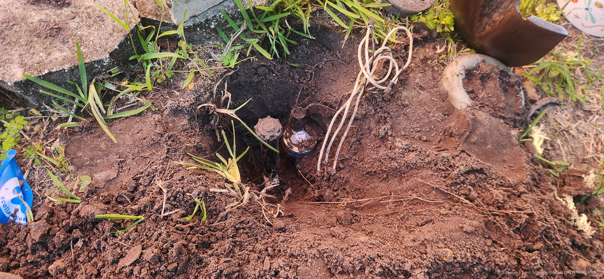 Irrigation project - underground pipes and wires