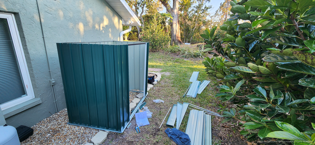 Shed project, about 500 screws and sharp edges.
